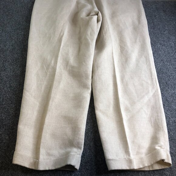 Dockers Pants Mens 40x30 Khaki Vintage No Wrinkle Linen Blend Pleated High Waist - Picture 13 of 14